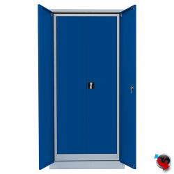 Stahl-Aktenschrank SET - 2 Schränke Türen blau zum Preis von einem !  Stahlschränke Türen blau - Sofort lieferbar !!! 